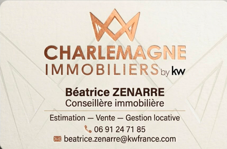 Carte de visite de Béatrice ZENARRE — Charlemagne Immobiliers by KW